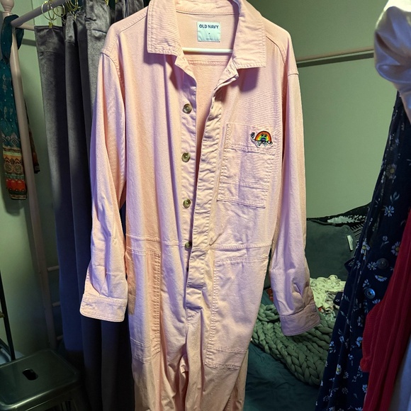 GAP Pink denim coveralls! NWOT - Picture 1 of 5